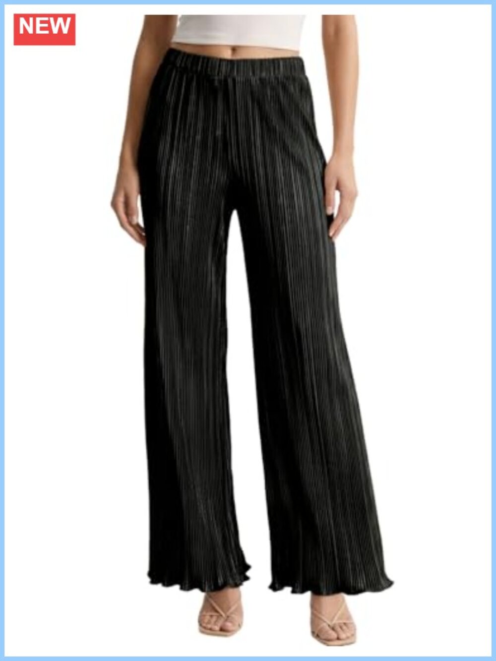 Flowy Pleated Wide Leg Palazzo Pants Y2K Work Trousers